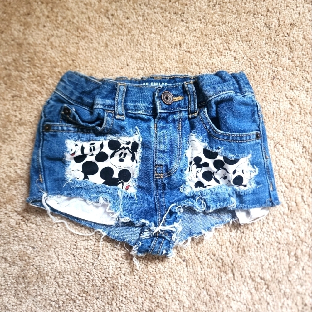 Blue Denim Mickey Mouse Shorts